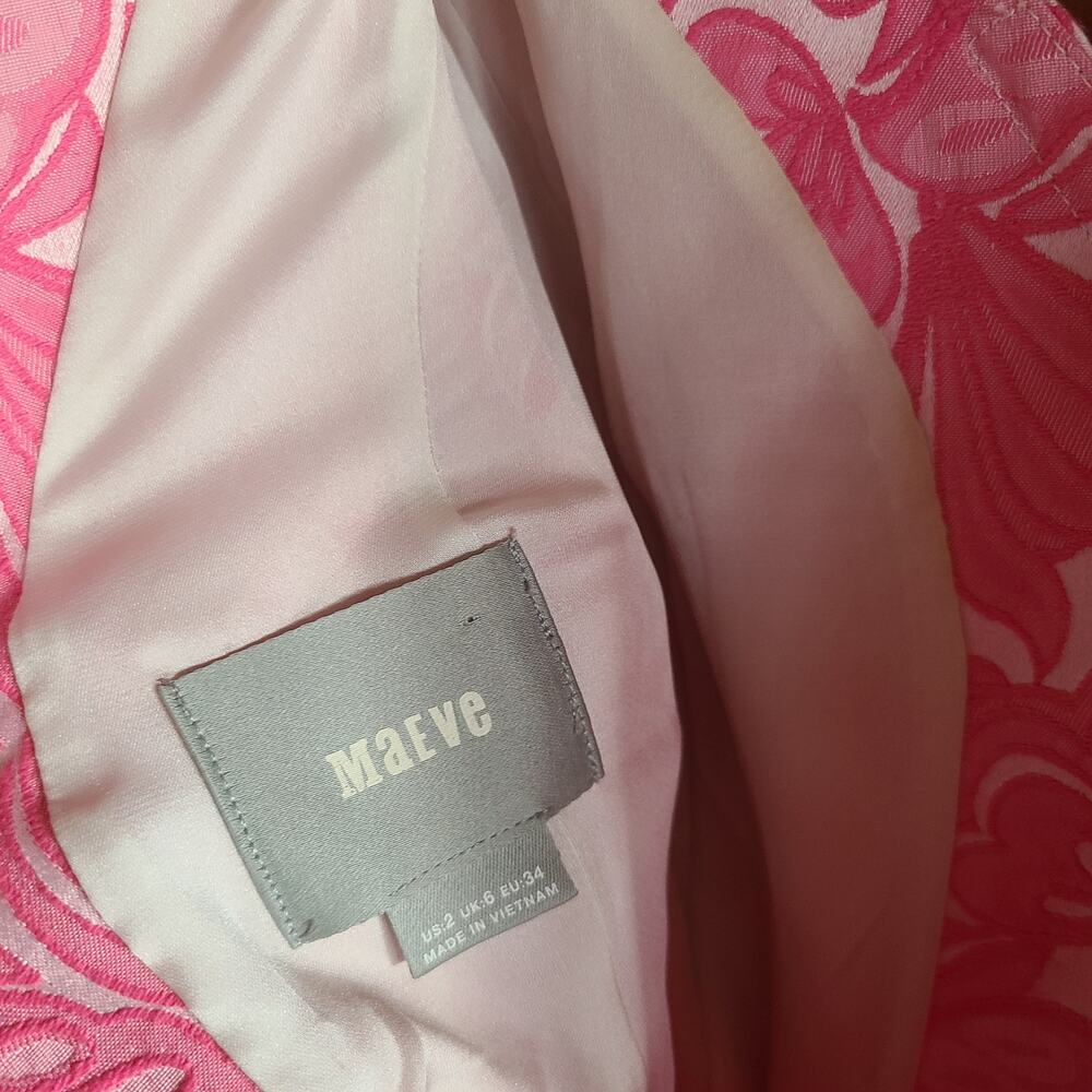 Anthropologie Dress Claribel Feminine Pink Floral 2 Cottage Valentine Vneck Mini - Picture 5 of 6